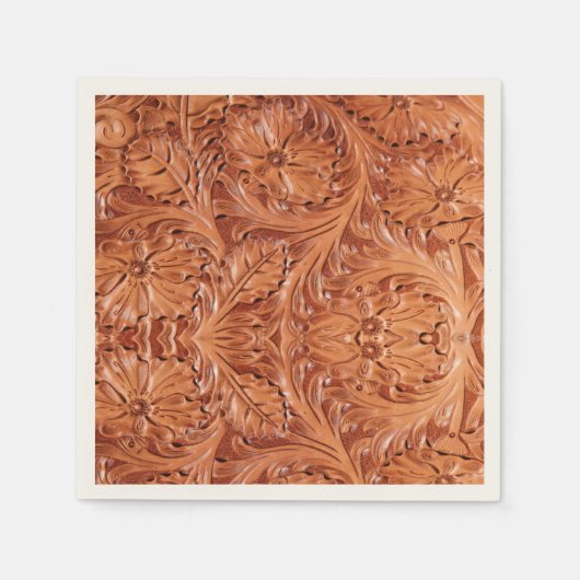 Rustieke Cowboy Bruine Leren Landelijke Westerse F Servet (Voorkant)