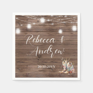 Rustieke Cowboy Cowgirl Laarzen String Lights Wedd Servet
