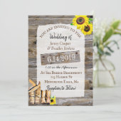 Rustieke Cowboy Laarzen en Zonnebloemen Trouwen Kaart (Staand voorkant)