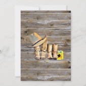 Rustieke Cowboy Laarzen en Zonnebloemen Trouwen Kaart (Achterkant)