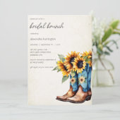 Rustieke Cowboy Laarzen & Zonnebloemen Kaart (Staand voorkant)