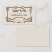 Rustieke Cowboy Luier Raffle Ticket Enclosure Kaar Informatiekaartje (Voorkant / Achterkant)
