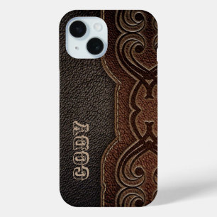 Rustieke cowboy mode bruin western land iPhone 15 case