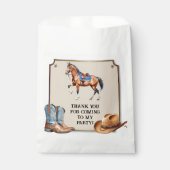 Rustieke Cowboy Paardrijden Verjaardagsfeest Bedankzakje (Voorkant)