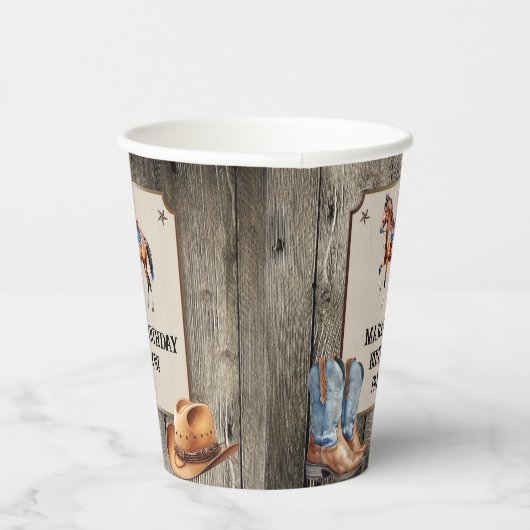 Rustieke Cowboy Paardrijden Verjaardagsfeest Papieren Bekers (Rechts)