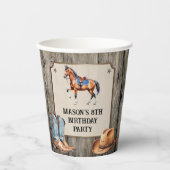 Rustieke Cowboy Paardrijden Verjaardagsfeest Papieren Bekers (Voorkant)