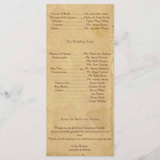 Rustieke Cowboy Petten Prikkeldraad Trouwprogramma Programmakaart (Achterkant)