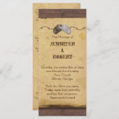 Rustieke Cowboy Petten Prikkeldraad Trouwprogramma Programmakaart (Voorkant / Achterkant)