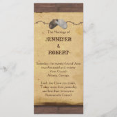 Rustieke Cowboy Petten Prikkeldraad Trouwprogramma Programmakaart (Voorkant)