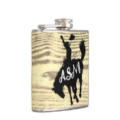 Rustieke Cowboy Rodeo Silhouette Beige Flask Heupfles (Rechts)