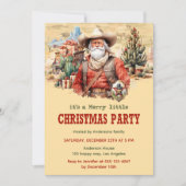 Rustieke Cowboy Santa Western Kerstfeest Kaart (Voorkant)
