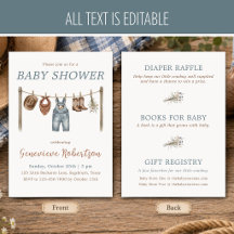 Rustieke Cowboy Waskous Baby Shower Blauw