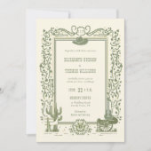 Rustieke  Cowboy Wedding Botanische Salie Groen Kaart (Voorkant)