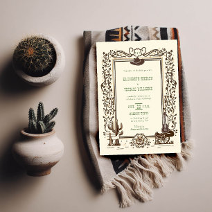Rustieke Cowboy Wedding Western Sage Green Kaart