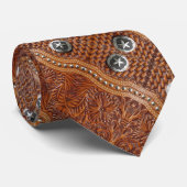 Rustieke Cowboy Western Country Leather Pattern Stropdas (Opgerold)