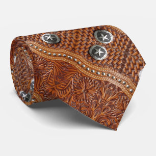 Rustieke Cowboy Western Country Leather Pattern Stropdas