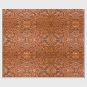 Rustieke Cowboy Western Country Tooled Leather Pri Cadeaupapier (Vlak)