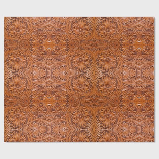 Rustieke Cowboy Western Country Tooled Leather Pri Cadeaupapier (Vlak)