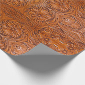 Rustieke Cowboy Western Country Tooled Leather Pri Cadeaupapier (Hoek)