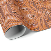 Rustieke Cowboy Western Country Tooled Leather Pri Cadeaupapier (Rol Hoek)