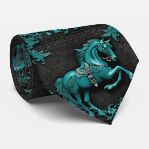 Rustieke Cowboy Western Country Turquoise Horse Stropdas
