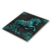 Rustieke Cowboy Western Country Turquoise Horse Tegeltje (Zijkant)