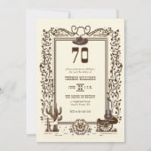 Rustieke  Cowboy Western Lijst 70ste Verjaardag Kaart (Voorkant)