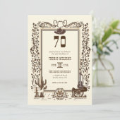 Rustieke  Cowboy Western Lijst 70ste Verjaardag Kaart (Staand voorkant)