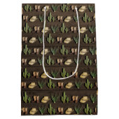 Rustieke cowboy Western Rodeo houten verjaardagsfe Medium Cadeauzakje (Achterkant)