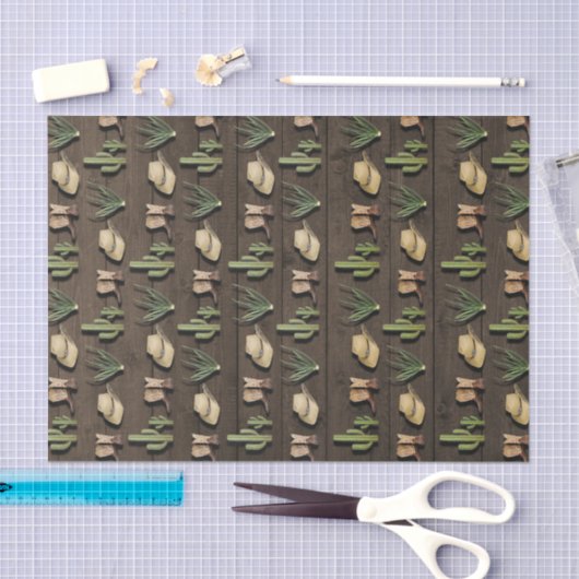 Rustieke cowboy Western Rodeo houten verjaardagsfe Tissuepapier (Craft)