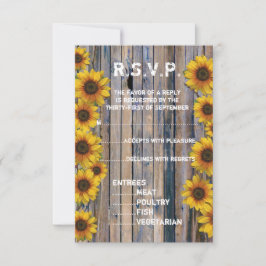 Rustieke cowboy zonnebloem land bloemen R.S.V.P RSVP Kaartje