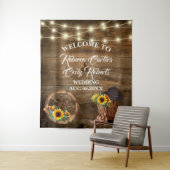 Rustieke Cowboy Zonnebloem Western Trouw Achtergro Wandkleed (In situ)