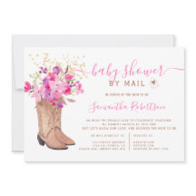 Rustieke cowboylaarzen floraal baby shower per pos
