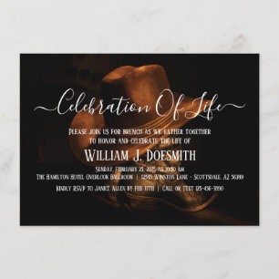 Rustieke Cowboylaarzen Hoed Herdenkingsdienst Fune Kaart