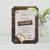 Rustieke Cowboylaarzen, Petten en madeliefjes brui Kaart (Staand voorkant)