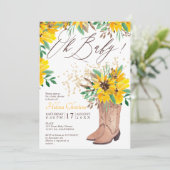 Rustieke cowboylaarzen sinaasappel bloemenlaarzen  kaart (Staand voorkant)