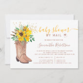 Rustieke cowboylaarzen waterverf baby shower per p kaart (Voorkant)