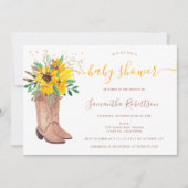 Rustieke cowboylaarzen waterverf herfst baby showe kaart (Voorkant)