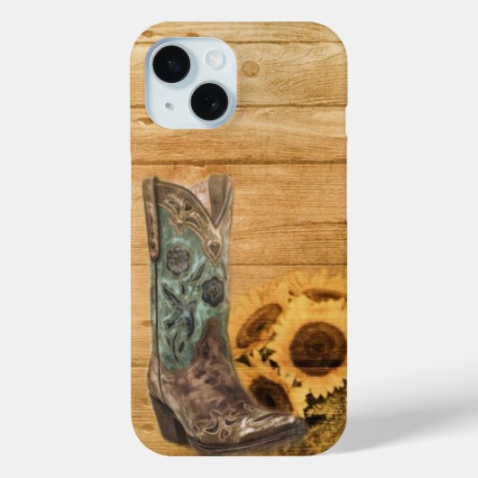Rustieke cowboylaarzen westerne schuur hout zonneb Case-Mate iPhone case (Achterkant)