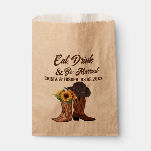 Rustieke cowboylaarzen Zonnebloem Westerne bruilof Bedankzakje (Voorkant)