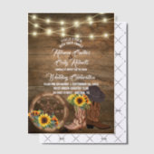 Rustieke cowboylaarzen Zonnebloem Westerne bruilof Vellum Uitnodigingen (Offset (Uitnodiging))