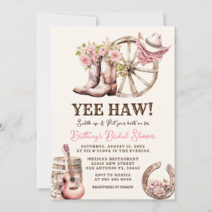 Rustieke Cowgirl Boot Floral Western Vrijgezellenf Kaart