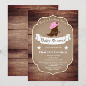 Rustieke Cowgirl Boots & Barn Wood Baby shower Kaart (Voorkant / Achterkant)