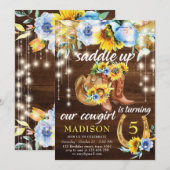 Rustieke Cowgirl Boots Bloemen String Lights Verja Kaart (Voorkant / Achterkant)