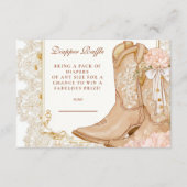 Rustieke Cowgirl Boots Flora Diapper Raffle Informatiekaartje (Voorkant)