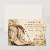 Rustieke Cowgirl Boots Wildflower Wedding Bedankkaart (Voorkant / Achterkant)