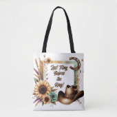 Rustieke Cowgirl bruid Laatste Fling Voor Ring Tote Bag (Voorkant)