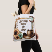Rustieke Cowgirl bruid Laatste Fling Voor Ring Tote Bag (Dichtbij)