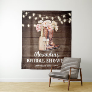 Rustieke Cowgirl Laarzen Bruisende BRUILOFTSDINER  Wandkleed