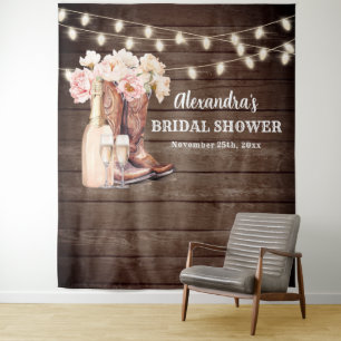 Rustieke Cowgirl Laarzen Bruisende BRUILOFTSDINER  Wandkleed